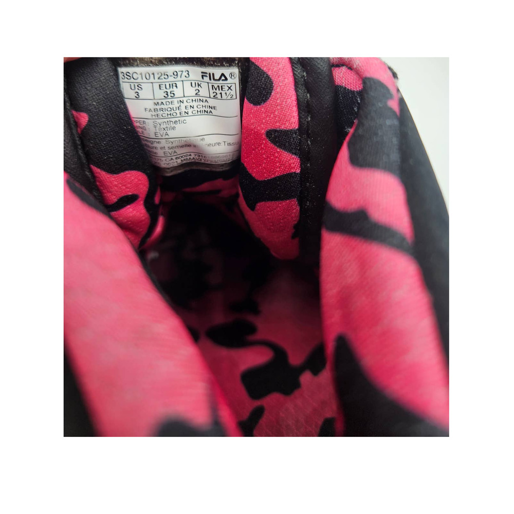 FILA Girls Black & Pink Hi-Top Sneaker Size 3 - Picture 5 of 9